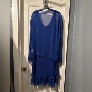 Capri By MON CHERI Evening Dress Blue Style #11248 Size 16 NWT